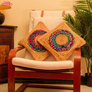 Jute Cushion Covers - Circle